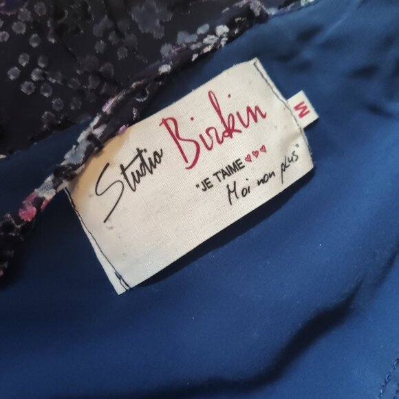 Studio Birkin Dress Made in France Carolina Fully Lined Sz M Laser Velvet - Picture 7 of 11